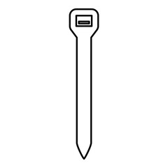 Cable tie zip building material contour outline line icon black color vector illustration image thin flat style