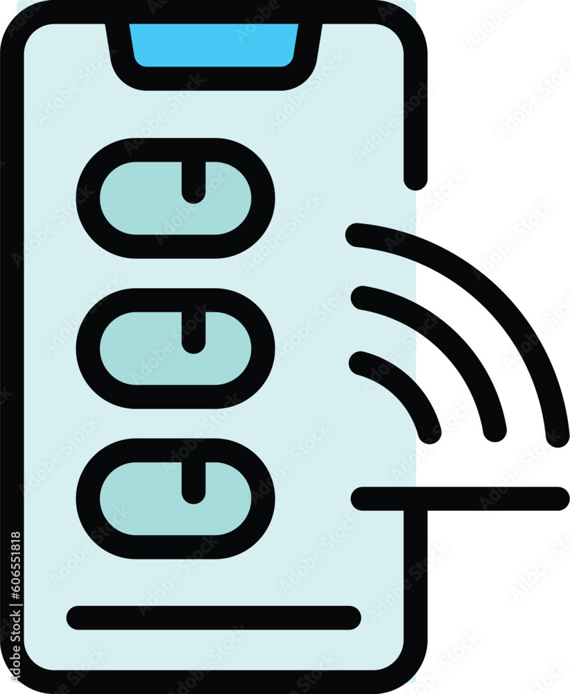 Poster wifi phone icon. outline wifi phone vector icon for web design isolated on white background color fl