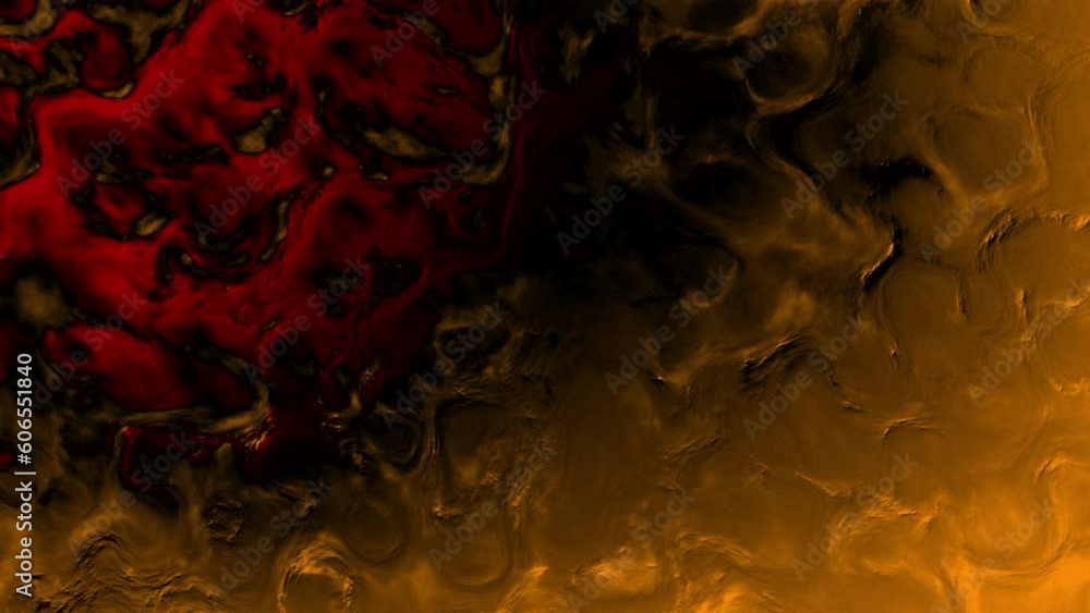 Poster dark yellow - red strange shapes material abstract backdrop - loop video