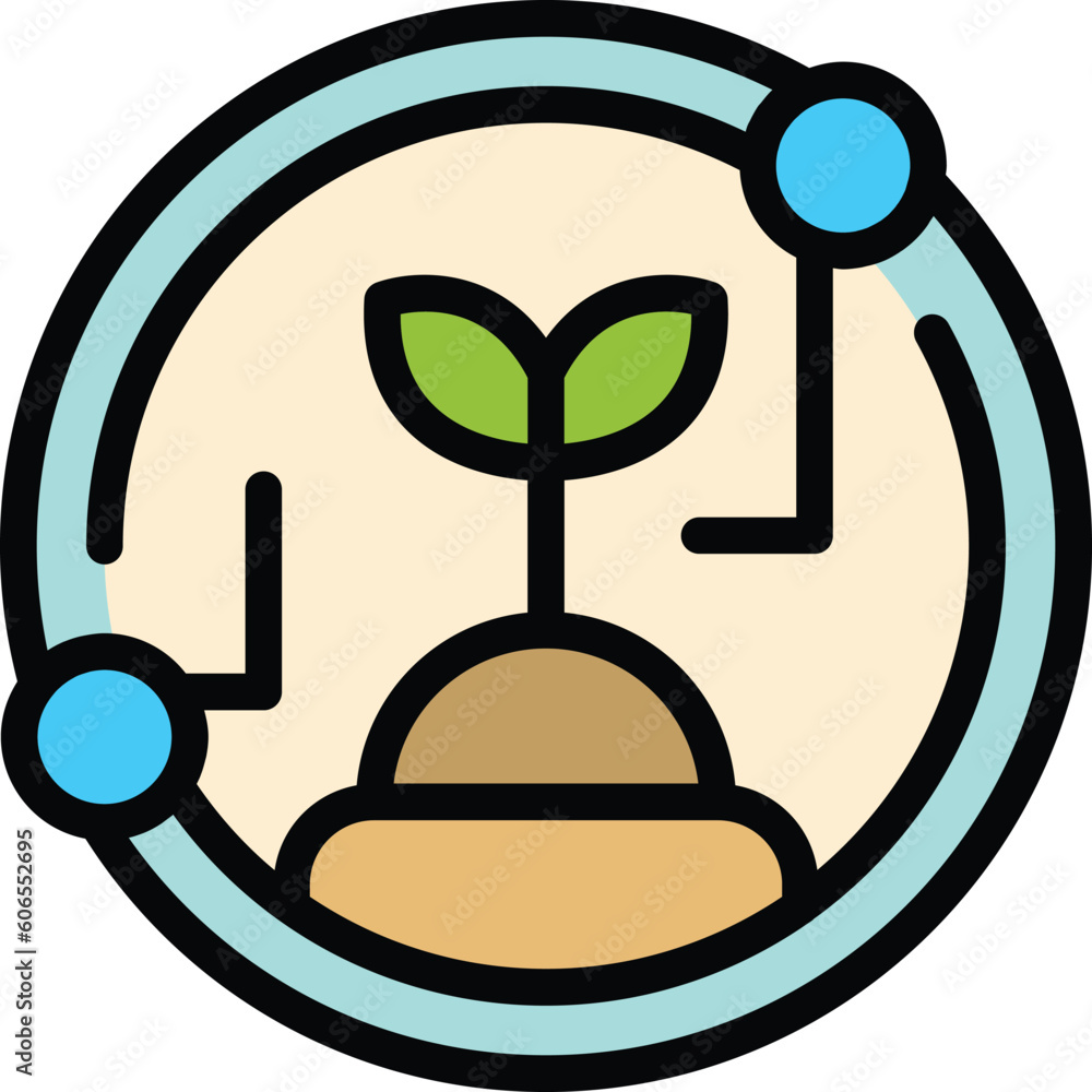 Poster smart farm icon. outline smart farm vector icon for web design isolated on white background color fl