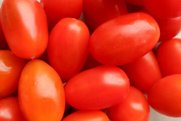 red tomatoes background. Small Rosa tomatoes