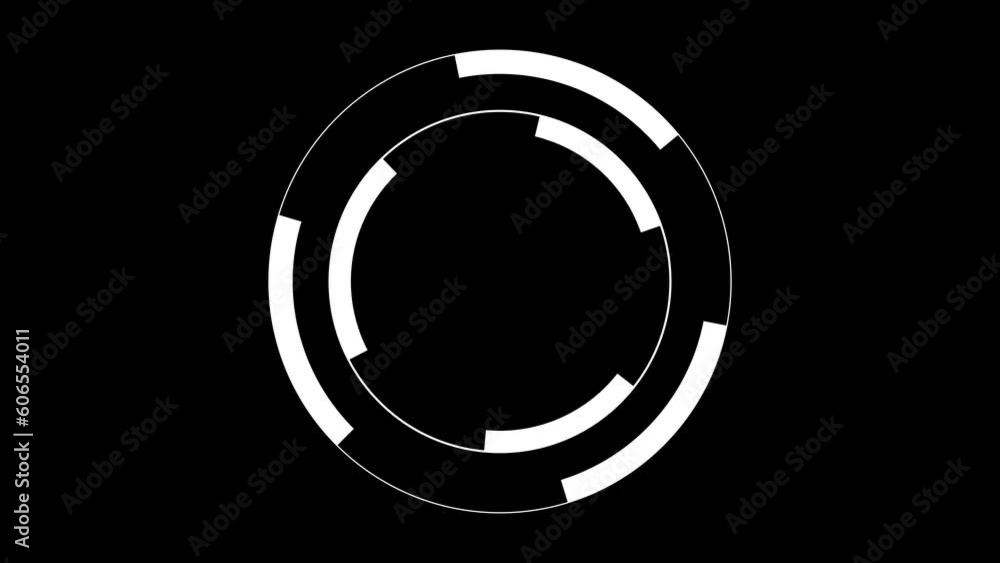 Poster modern luminous preloader, white circular progress loading bar. 60 fps 3d animation.