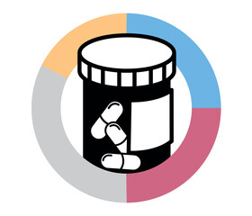 Medicine icon vector illustration. medicine icon design isolated on white background. Web site, logo, sign, symbol, app, design.
