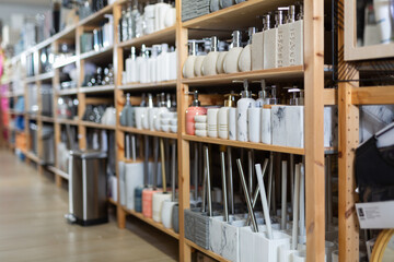 Bathroom deodorants on hardware store shelves