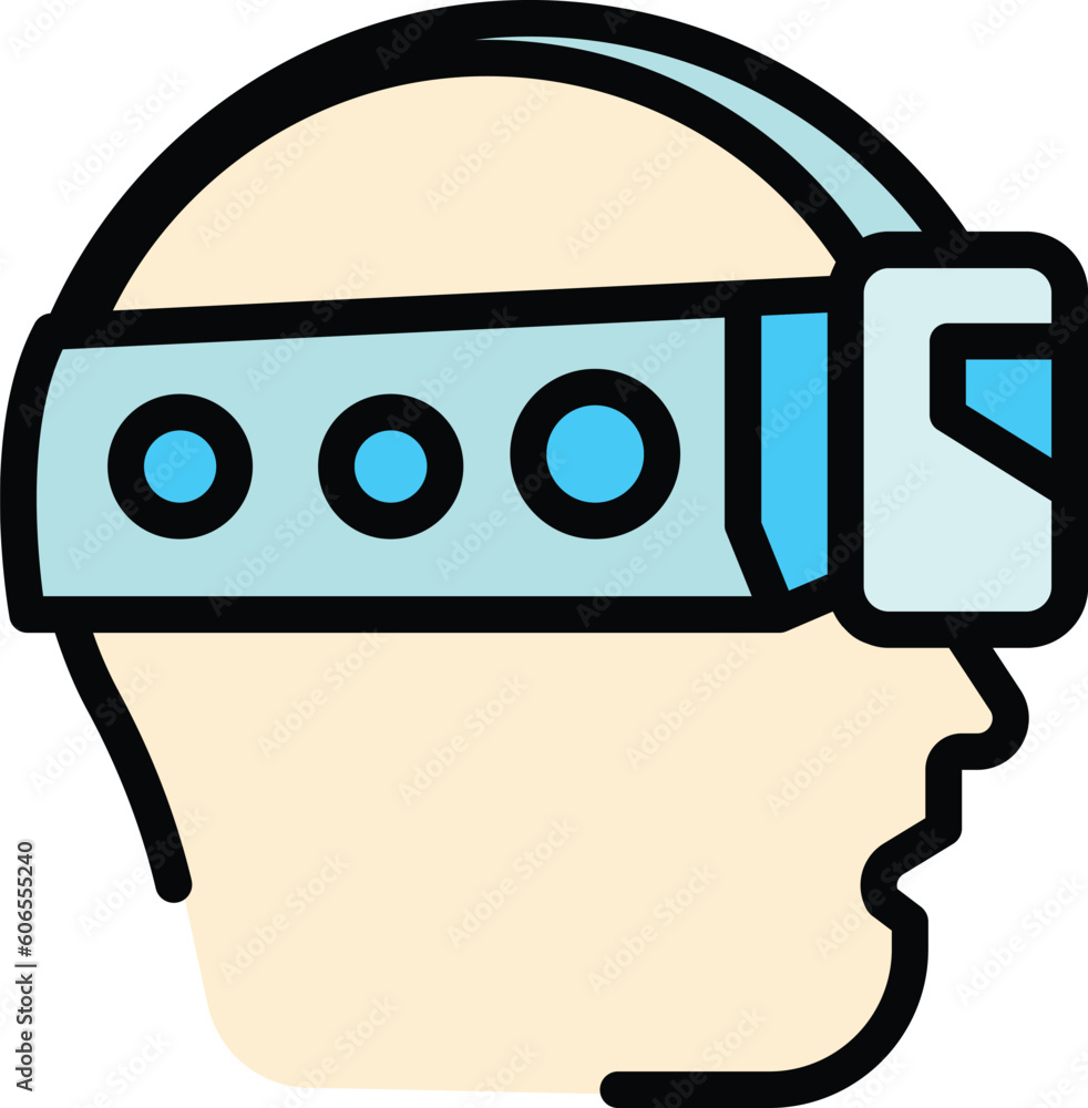 Poster man virtual glasses icon. outline man virtual glasses vector icon for web design isolated on white b