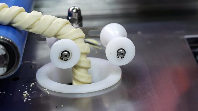 Production of confectionery products in the factory.