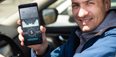 phone with mobile wallet for online shopping.