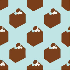 cute simple chocolate cake pattern, cartoon, minimal, decorate blankets, carpets, for kids, theme print design
