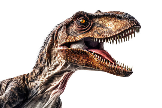 Velociraptor  head isolated - Generative AI