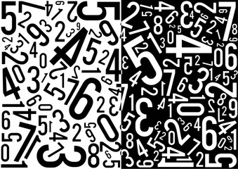 Background with numbers scattered chaotic