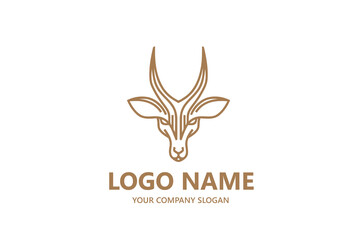 Deer logo line icons. Wild Reindeer outdoor brand label. Elk antlers sign. Wildlife symbol. Vector illustration.