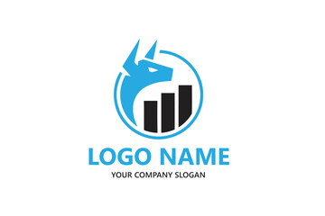 Financial and investment Logo designs concept vector, Modern Finance logo with bull designs