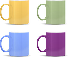 mugs of different colors