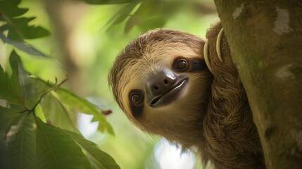 The sloth's gentle nature inspires a sense of calm and serenity
