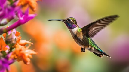 Fine details, like the rapid flutter of its wings, come alive in a close-up of a hummingbird