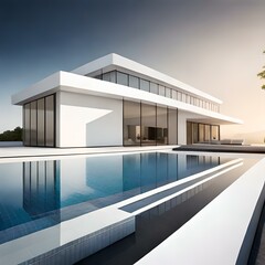 Fototapeta premium modern building with swimming pool