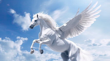 Naklejka na ściany i meble An image of Pegasus. Generative Ai