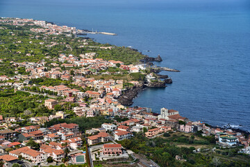 Fototapeta na wymiar Aerial view of the port of Acireale