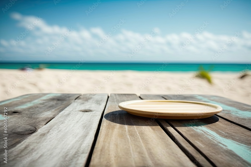 Poster summer day with table setting. generative ai