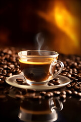 a cup of aroma black coffee generate AI