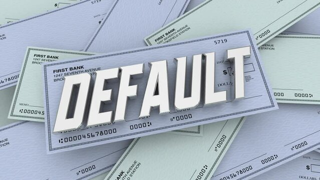 Default Non Payment Bills Checks Loan Debt Money 3d Animation