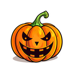 Halloween pumpkin isolated on white background.