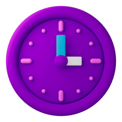 Clock with a modern, trendy 3D design, on the alpha channel. Perfect for games, educational, lab, cooking, competition videos.