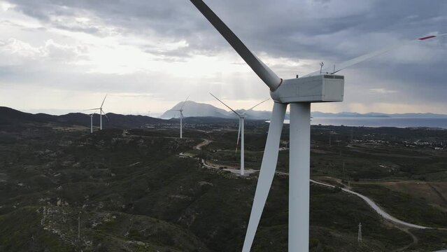 Failing alternative energy supply, wind turbines stays idle in windless conditions