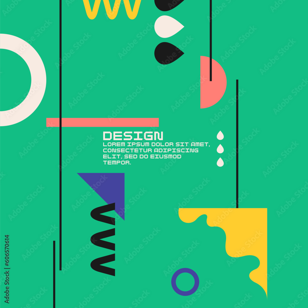 Poster composition with geometric shapes. abstract background for design.