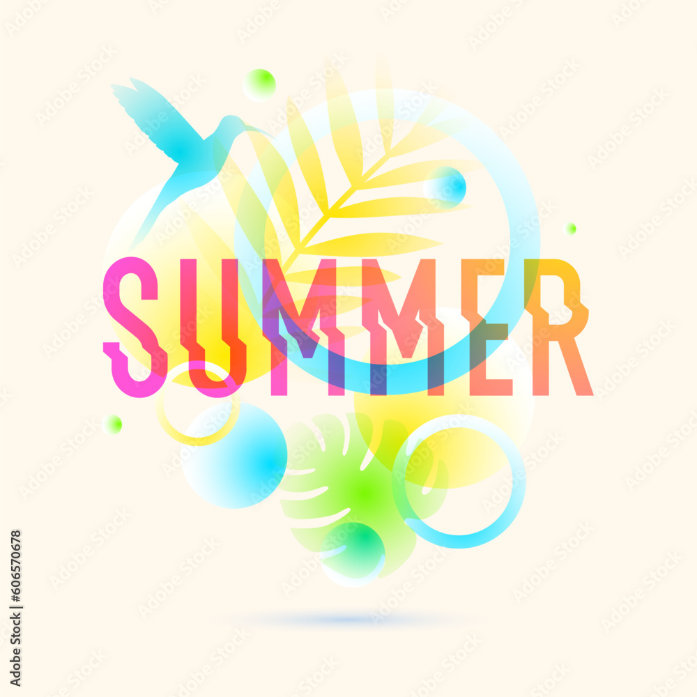 Poster vector graphics in a modern style with geometric elements. template for the design. summer poster.