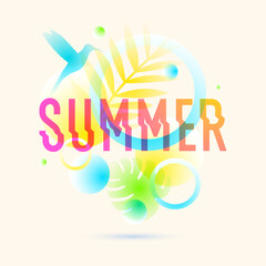 Fototapeta na wymiar Vector graphics in a modern style with geometric elements. Template for the design. Summer poster.