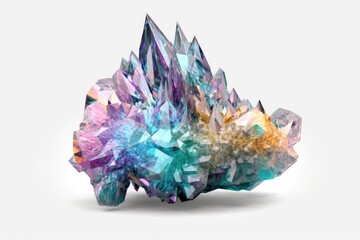 colorful crystal isolated background
