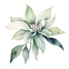 white lily flower with Generative AI technology