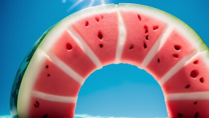 A Scene Of A Magically Enchanting Slice Of Watermelon AI Generative