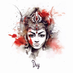 Free vector Navratri and Durga puja festival cultural celebration card background Watercolor Art