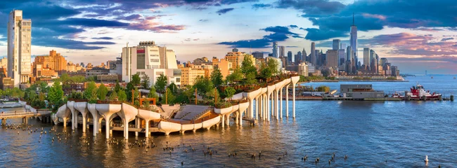 Tuinposter Little Island  is an artificial island park in the Hudson River west of Manhattan in New York City, adjoining Hudson River Park..Manhatten,New York City, NY, United States of America © Earth Pixel LLC.