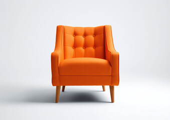 Orange chair on white background, orange furniture
Generative ai
