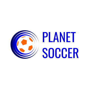 Simple logo for planet soccer, suitable for soccer team logo or sport store