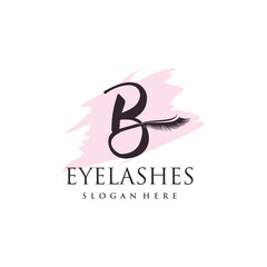 Eyelashes logo idea for beauty with letter style