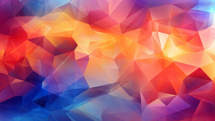 Obraz premium Triangular Geometric Pattern Wallpaper, Colorful Mosaic Background, Polygon Low Poly Texture