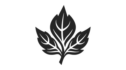 Eco icon black leaf vector illustration isolated on white background