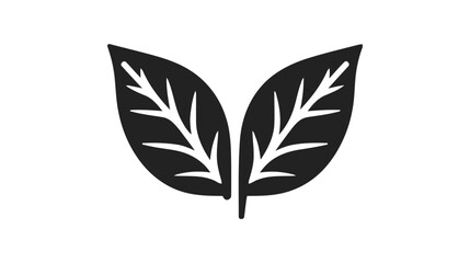 Eco icon black leaf vector illustration isolated on white background