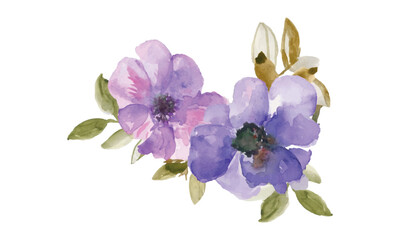 watercolor floral vector illustration, watercolor floral art, vector watercolor flower