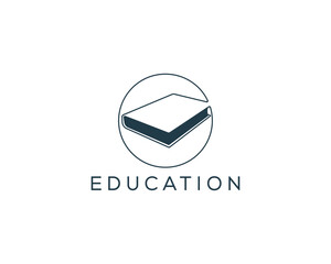 Education Logo Design Concept. Book Store and Education Logo Symbol. Flat Vector Education Logo Design Template.