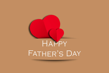 Father's Day. Holiday card with text and hearts.