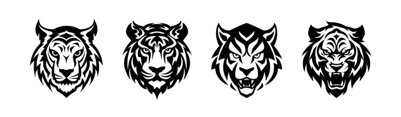 Tiger head logo vector illustration minimalistic shape