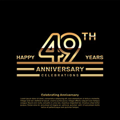 49 year anniversary logo design with double line concept, logo vector template