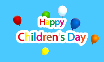 International Childrens Day balloons, vector art illustration.