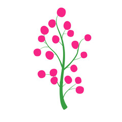 simple flat berry branch pink