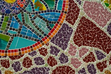Abstract colorful tiles mosaic wall for background